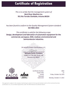 9001:2015 Certificate